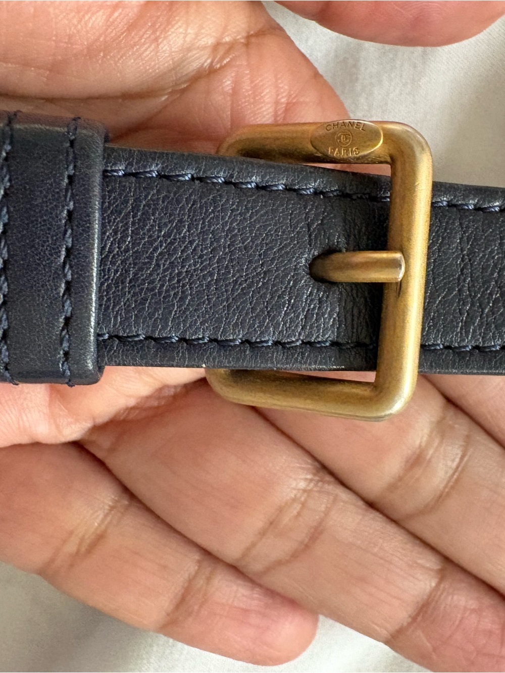 CHANEL Navy Quilted Leather Flap Shoulder Bag. Good Cond. See Pics For Flaws. - Picture 5 of 14